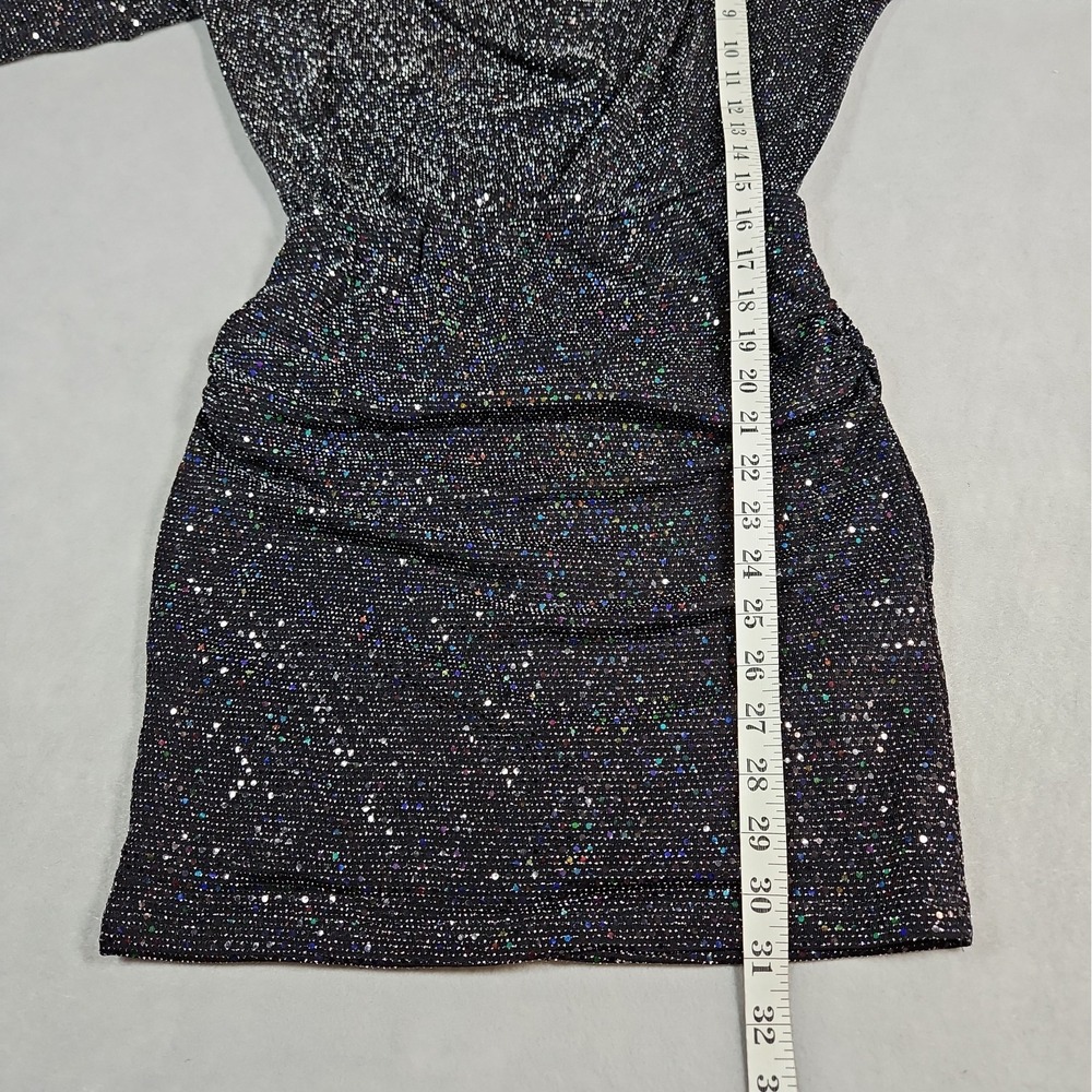 Fraiche By J Womens Black Sequin Cowl Neck Mini Dress Size Small NWT - Picture 13 of 13